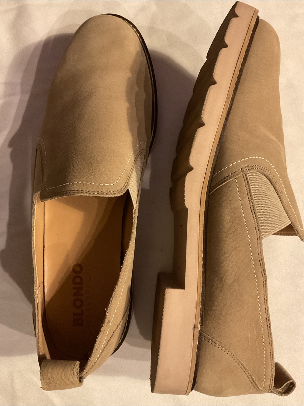 Blondo Loafers Leather Phoebe Waterproof Women 11 Slip-On Loafers Tan Suede